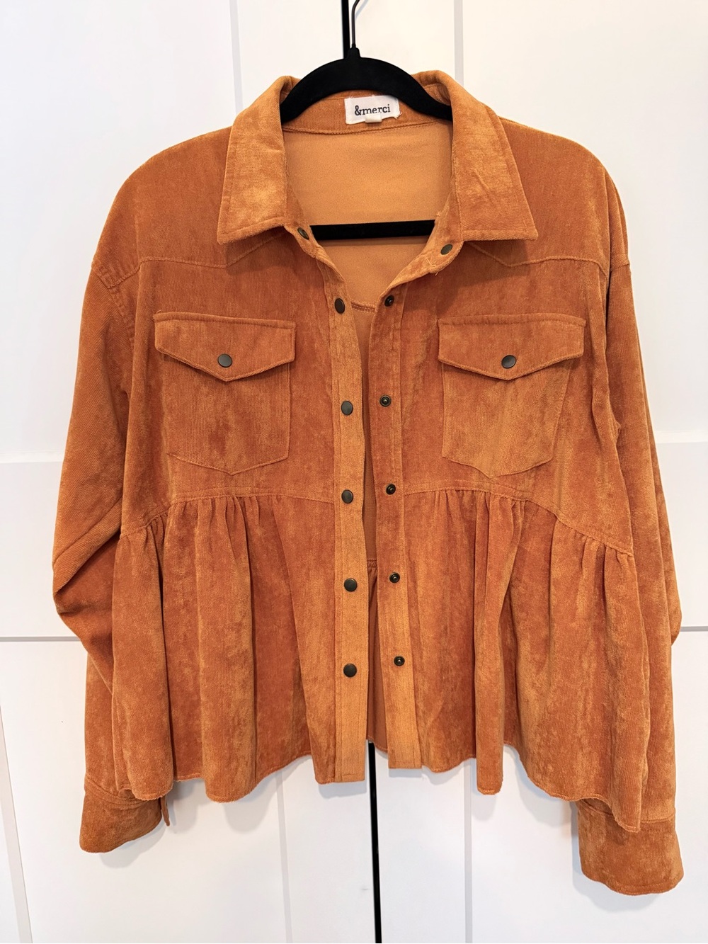 & Merci Snap-Front Peplum Jacket